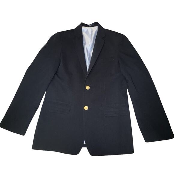 Izod Navy Boys Blazer Sport Coat Single Breasted Gold Buttons Sz 16 - Picture 1 of 3